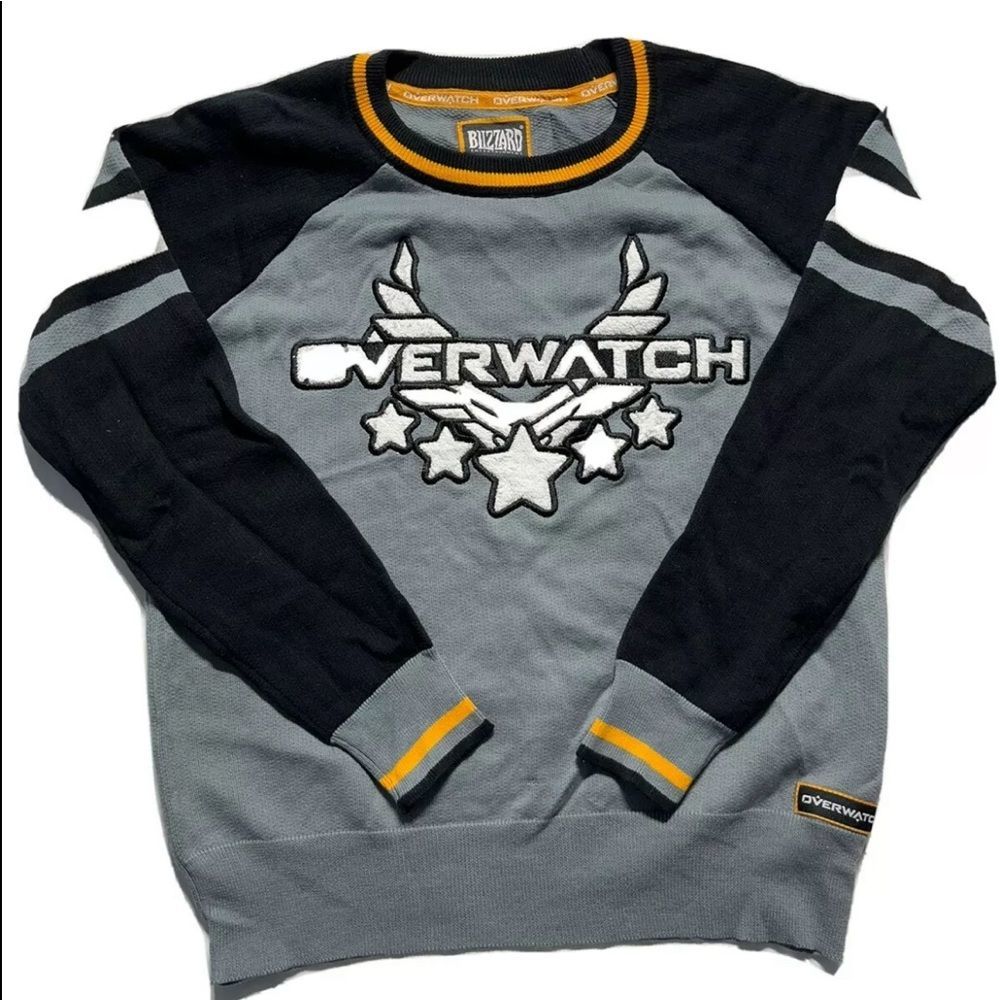 Overwatch Blizzard Gray and Black Sweater Children’s Medium